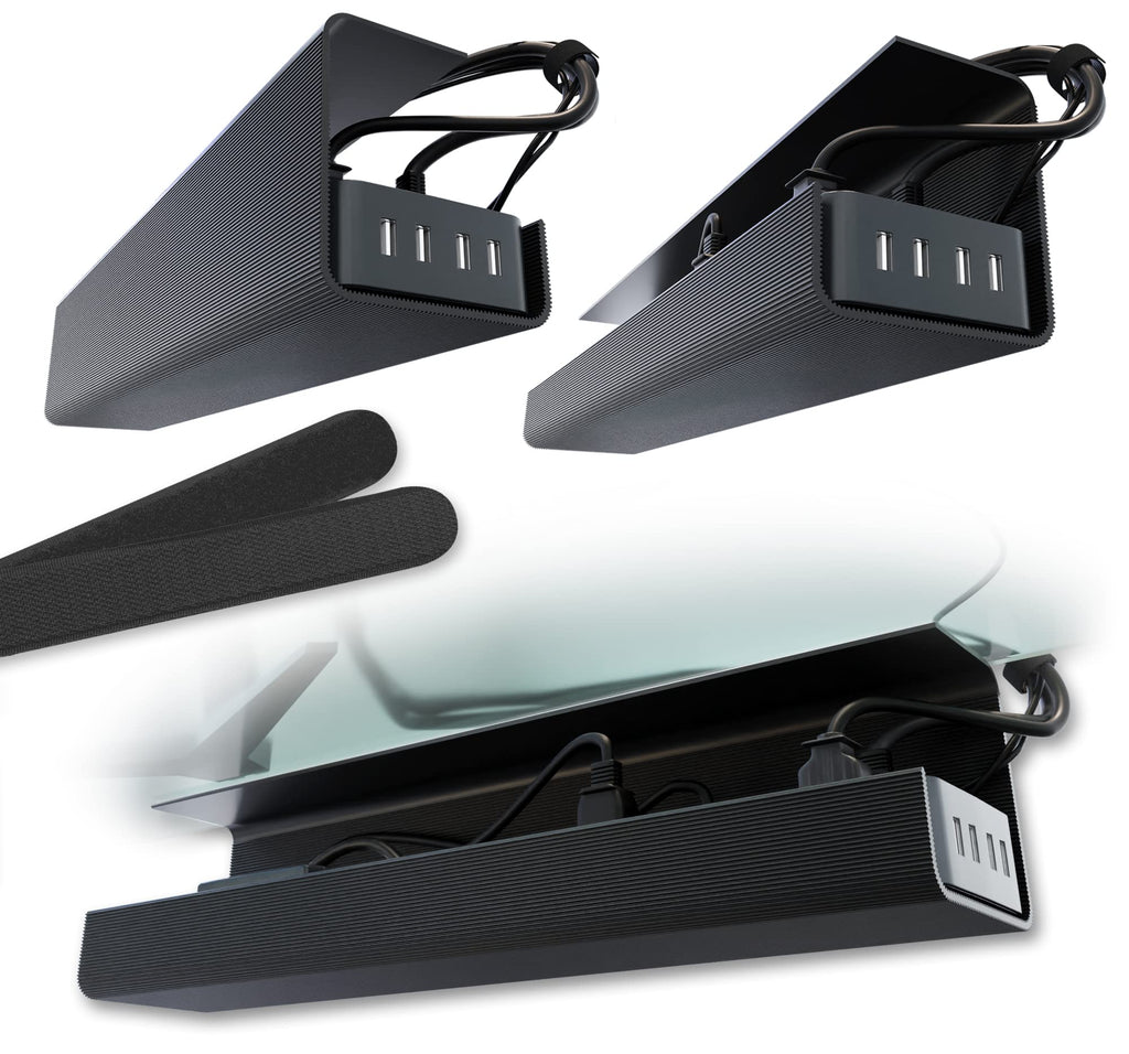No-Screw Under Desk Cable Management Tray