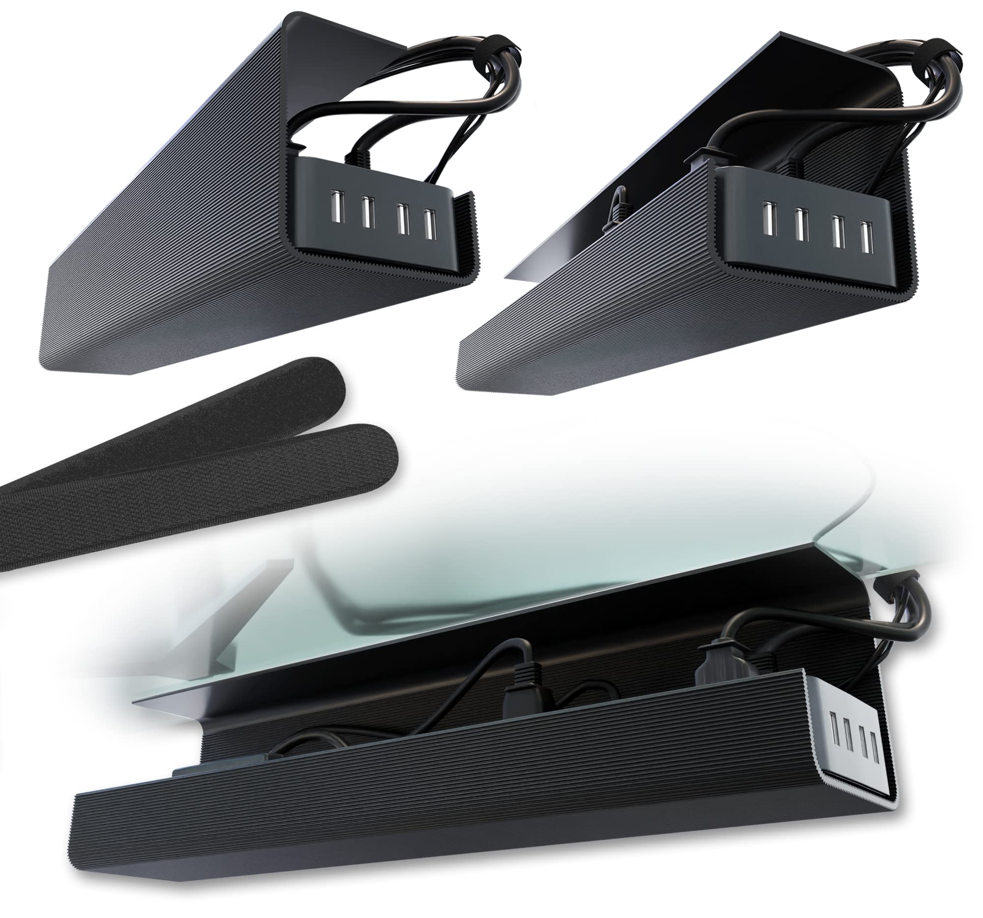No-Screw Under Desk Cable Management Tray