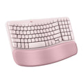 Logitech Wave Keys Wireless Ergonomic Keyboard with Cushioned Palm Rest Comfortable